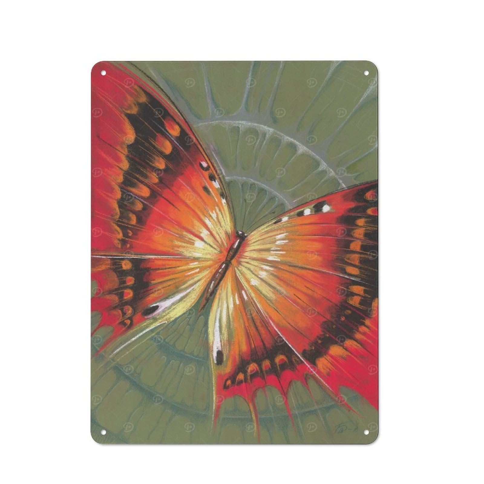 Butterfly 3 Understated Metal Wall Decor 40x30cm, Office Metal Sign for Office, Study, Studio Or Hallway