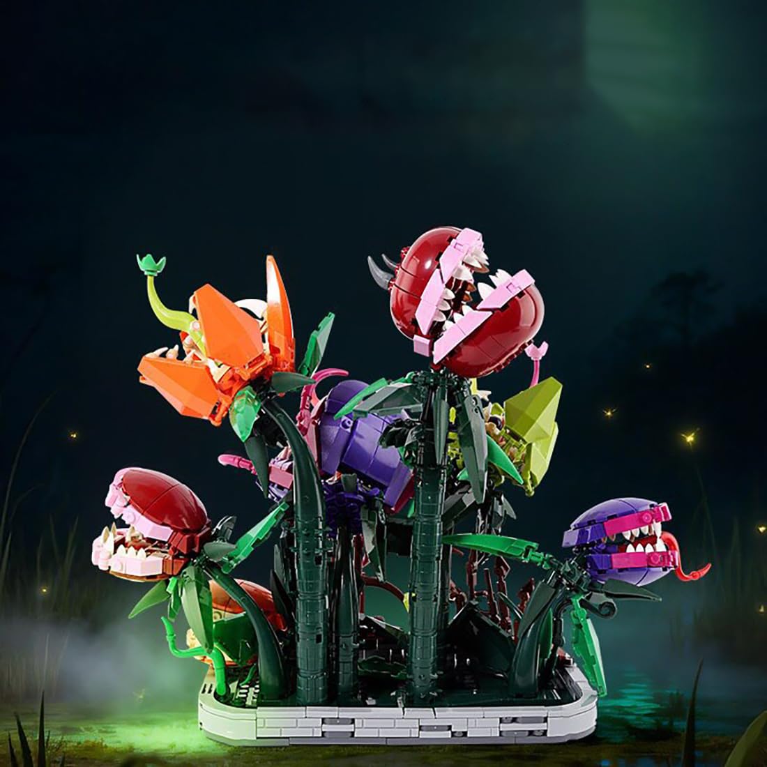 Blocs de Construction Technique Plantes Carnivores, 1000+ Pièces Modèle de Plante Monstrueuse, Kit de Construction MOC Compatible avec Les Grandes Marques