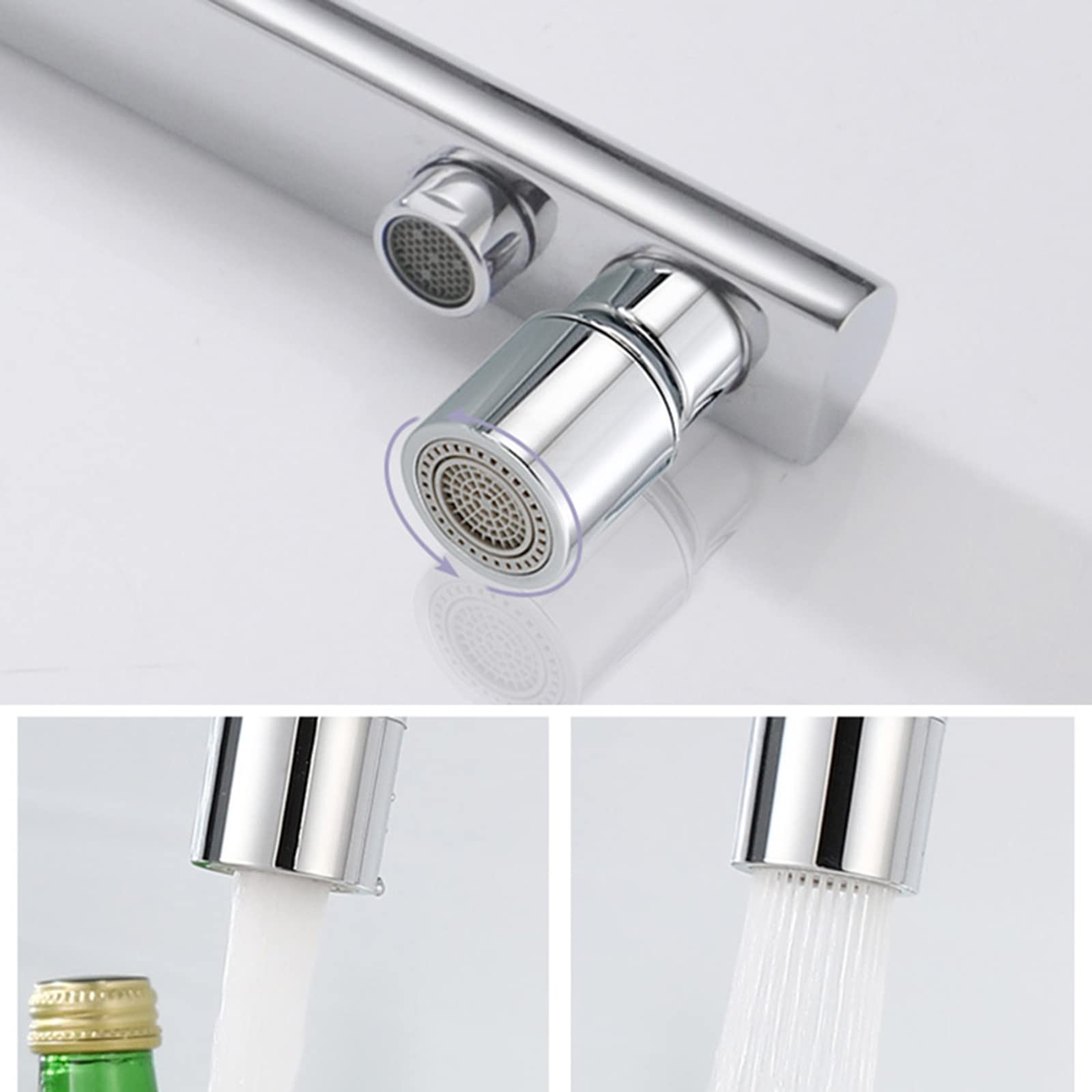 Robinet d'évier de Cuisine à Filtre à 3 Voies avec Bec pivotant pour Eau Potable Pure 3 en 1 mitigeur de Cuisine avec Sortie d'eau filtrée chromée monomode