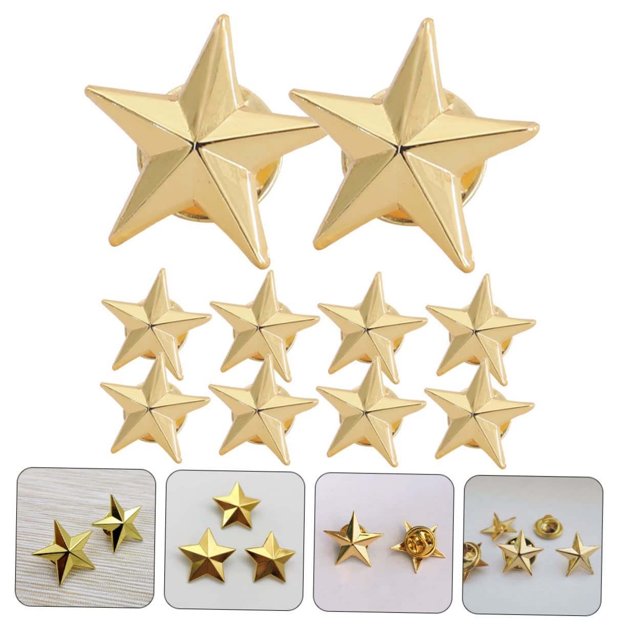 GALPADA 50stücke Goldene Metallische Sternabzeichen Anstecknadeln Für Jacken Hüte Rucksäcke Und Partys Hochwertige Kupferpins Für Dekoration Und Belohnungen
