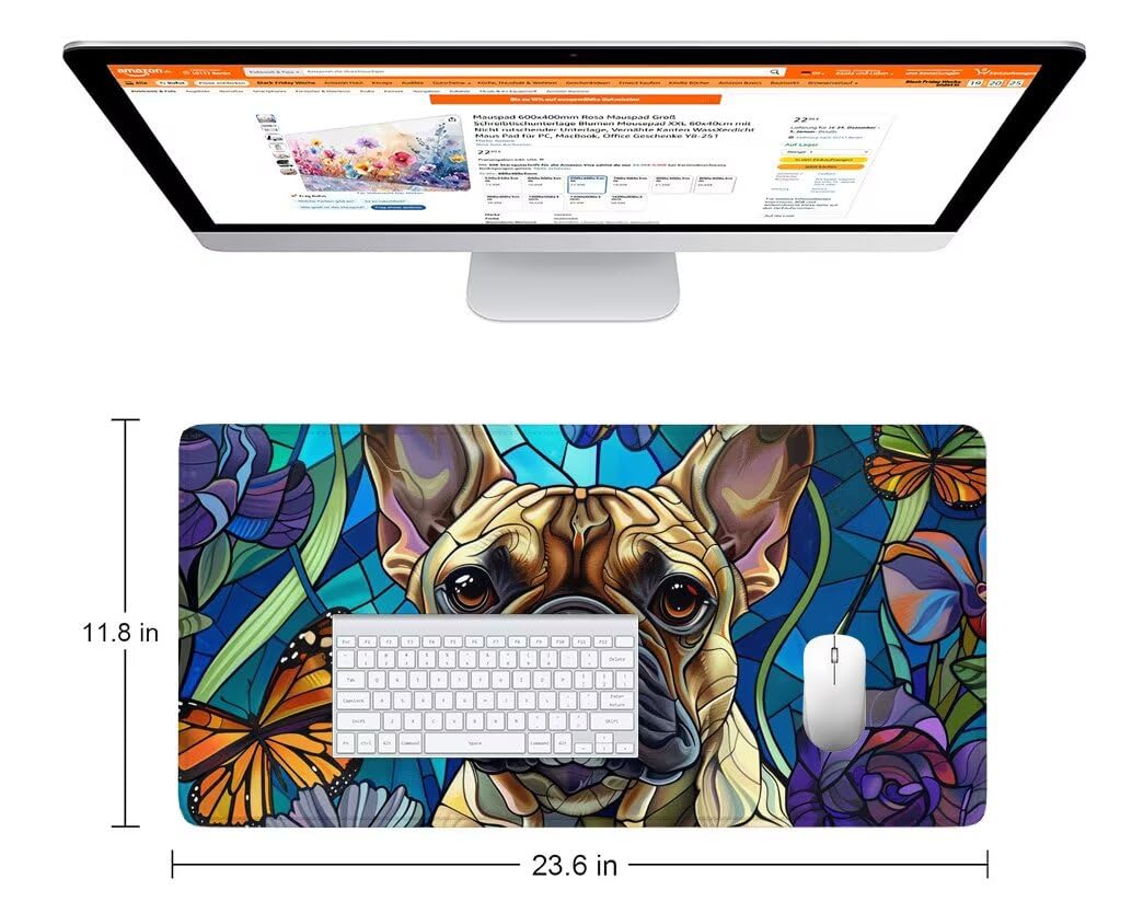 Podkładka pod mysz dla psa XXL 1400 x 600 mm, podkładka pod mysz motyl z podstawą antypoślizgową, trwała i wodoodporna konstrukcja, poprawia precyzję i szybkość, akcesoria biurowe dla graczy K0-777