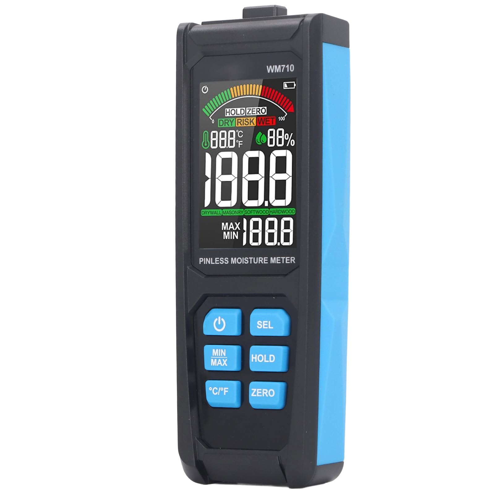 Respicefinem Wood Tester 20×8×4 Pinless Meter Digital Wood Detector Wall Humidity Sensor For Building Materials