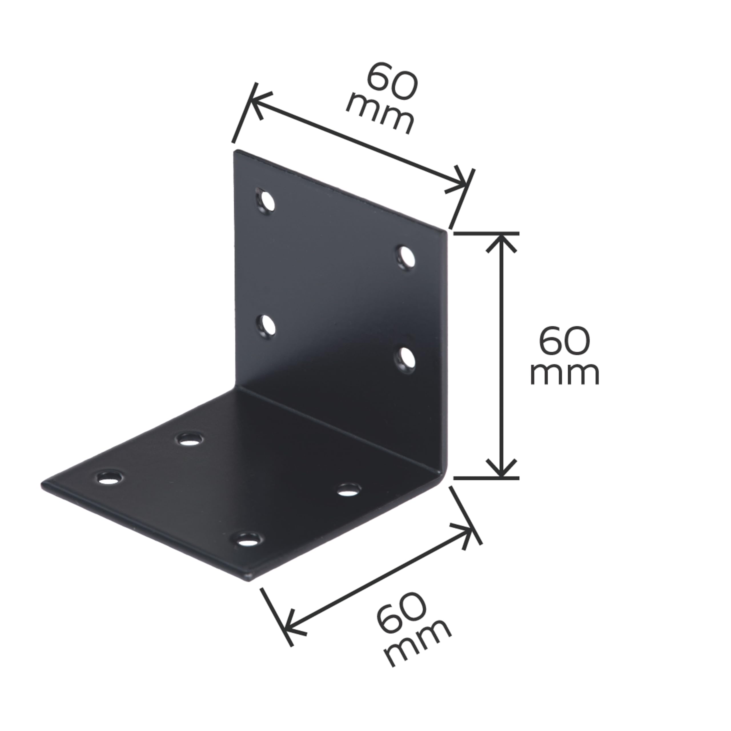 Alberts 824945 Breitwinkel - schwarz - kunststoffbeschichtet - 60 x 60 x 60 mm | 50er Set