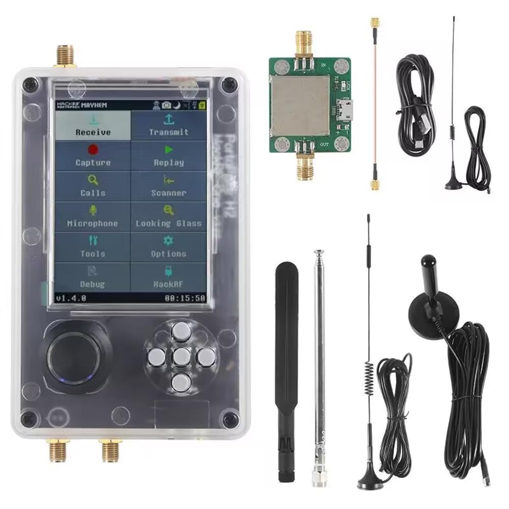 VISLONE Portapack H2 Software Defined Radio Receiver Set Portable Radio Signal Receiver 3.2in Digital Dispaly Screen Radio Receiver