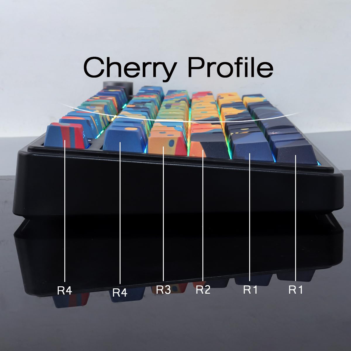 PBT Keycaps 133 Keys Double Shot Starry Sky Keycaps, Shine Through Side Printed Keycaps, Cherry Profile Dye Sublimation Keycap for Cherry MX Switch ANSI & ISO Layout Mechanical Keyboards