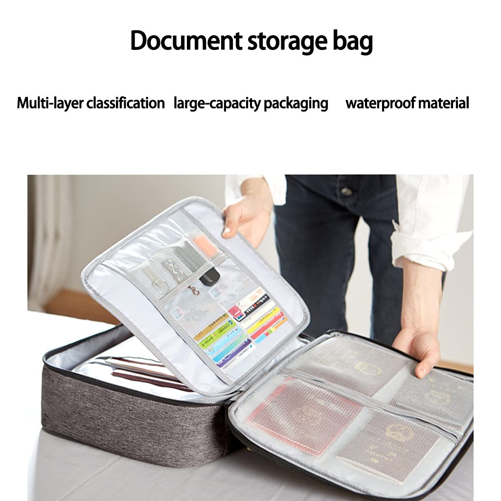 Bolsa para documentos de viaje, tamaño legal del organizador de documentos, archivo de caja A4, almacenamiento de archivos portátil multicapa para archivos importantes, pasaportes, certificados