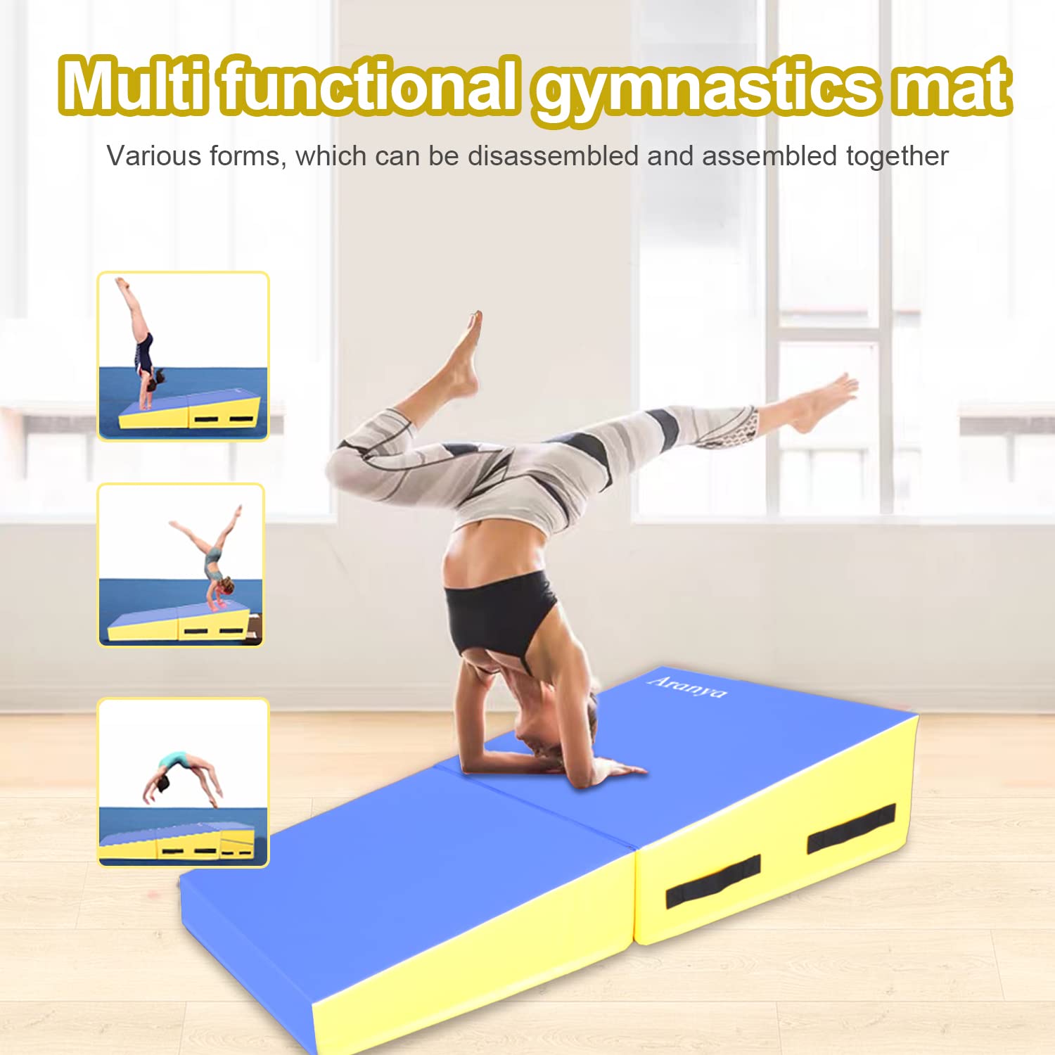 HTRY Tappetino Inclinato Pieghevole Per Ginnastica E Yoga - Trasportabile, Antiscivolo, Multiuso Per Casa E Palestra