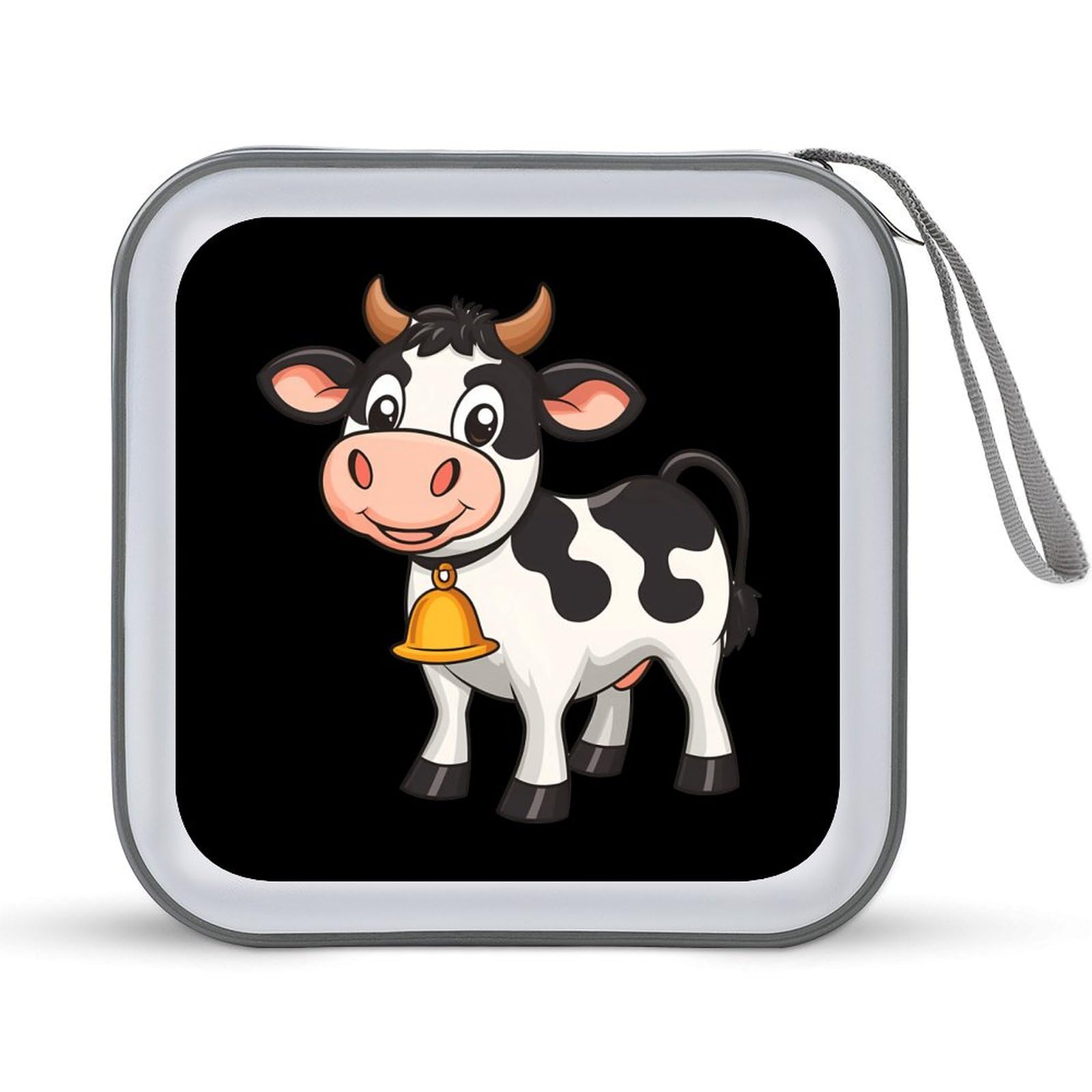 Cow Dairy Farming CD Case Portable DVD Holder Storage Organizer for Home Travel