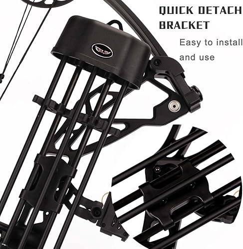 Miniatura 4 de LWANO Carcaj de 5 flechas, carcaj de arco compuesto de tiro con arco para caza con liberación rápida