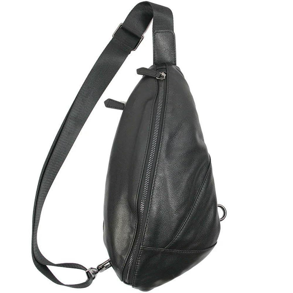 WLDMA modna męska torba na klatkę piersiową z prawdziwej skóry torba na ramię listonoszka mała torba rekreacyjna crossbody czarna