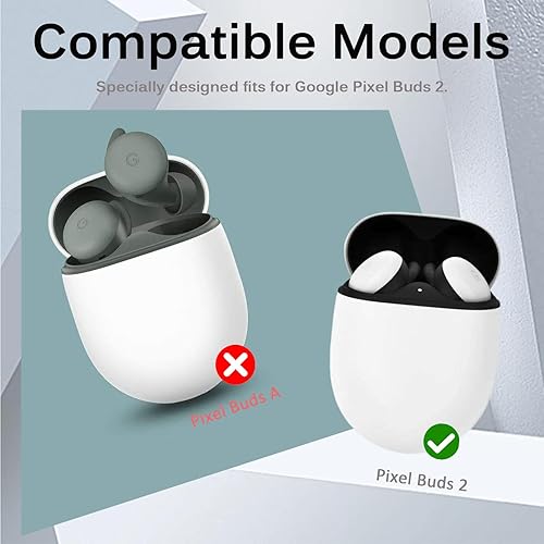 Miniatura 2 de Miimall Funda compatible con Google Pixel Buds 2, bloqueo seguro, llavero antipérdida, LED frontal visible, funda resistente militar de cuerpo