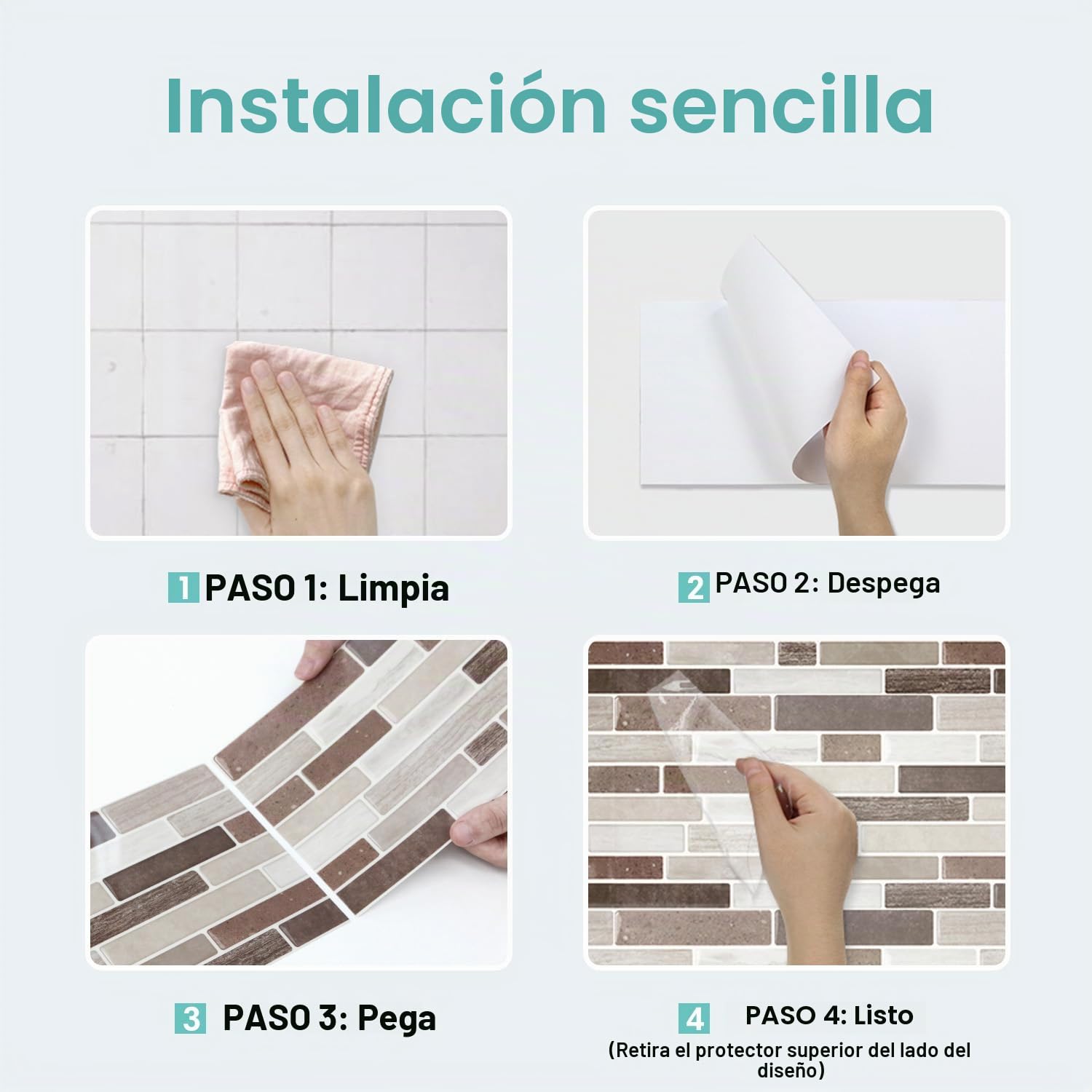 Commomy 12 Piezas Azulejos Adhesivos Cocina Baño, 15 x 30 cm, Pegatinas de Baldosas Adhesivas Pared Autoadhesivos, Mármol Marrón, Impermeables, para Salpicaderos Decoración de Interiores
