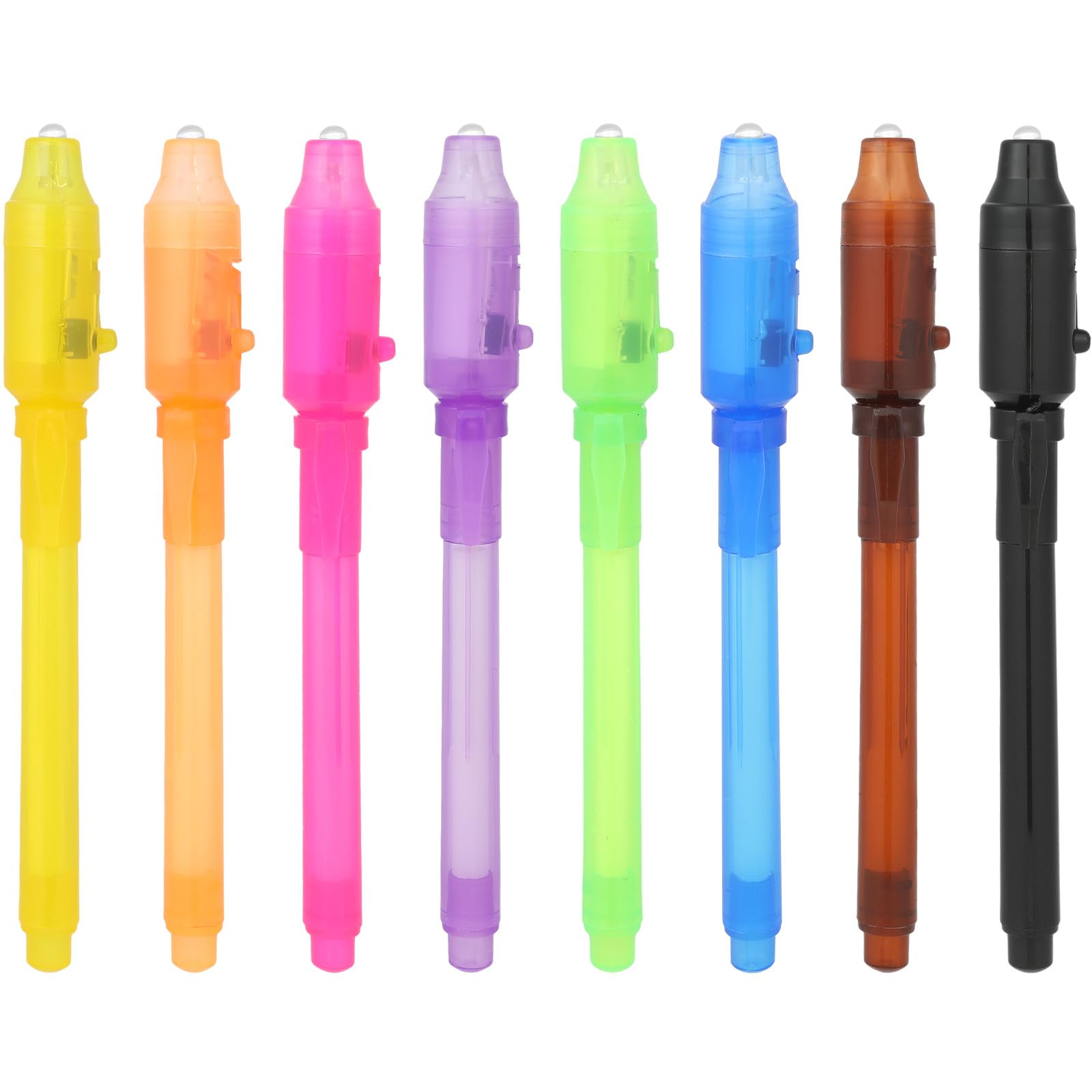 GUKAZH 8 PCS Spy Pens Invisible Ink Pen with UV Light Magic Marker for Secret Message, Invisible Ink Pen for 6-13 Year Old Boys Girls Party Birthday Christmas Halloween Goodies Gift Toy
