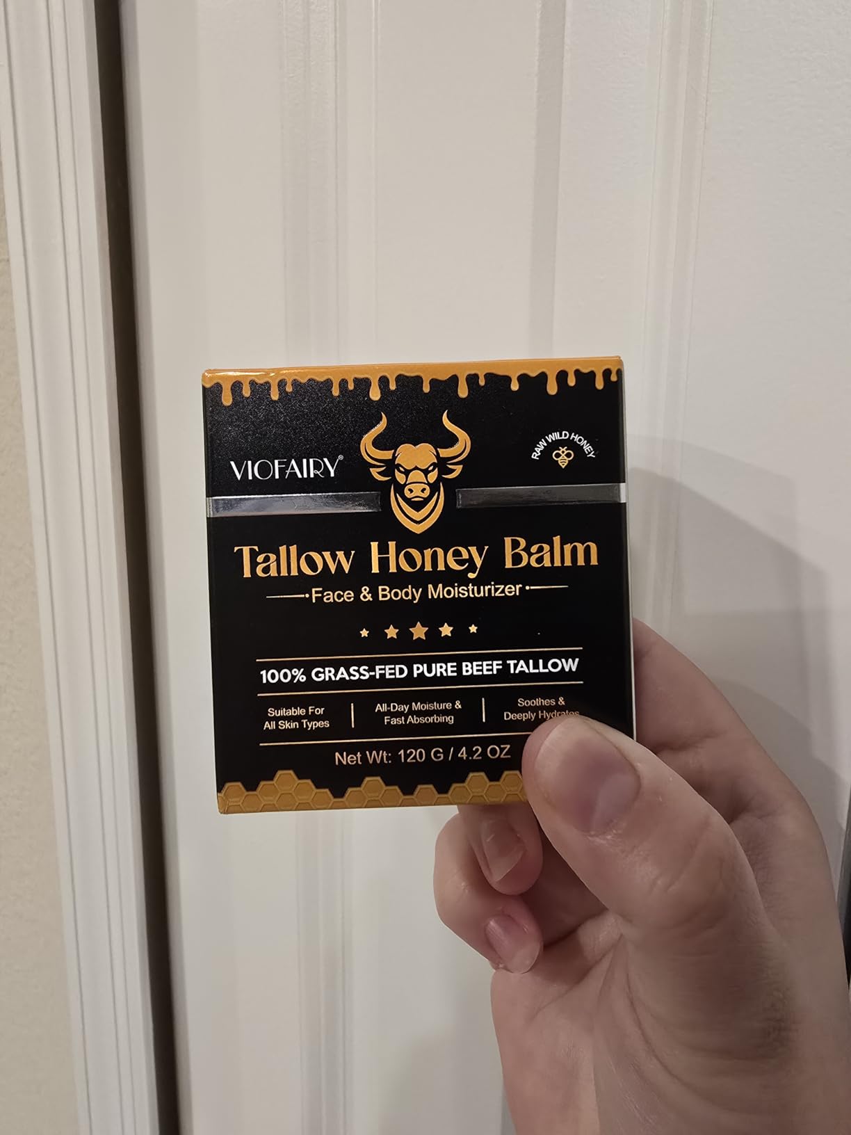 Marianp Beef Tallow for Skin, Tallow and Honey Balm, Organic Grass-Fed Beef Tallow & Raw Wild Honey Blend for Skin Care, Moisturizer Hydrates and Nourishes for Face and Body, Natural Lotion, 4.2 oz