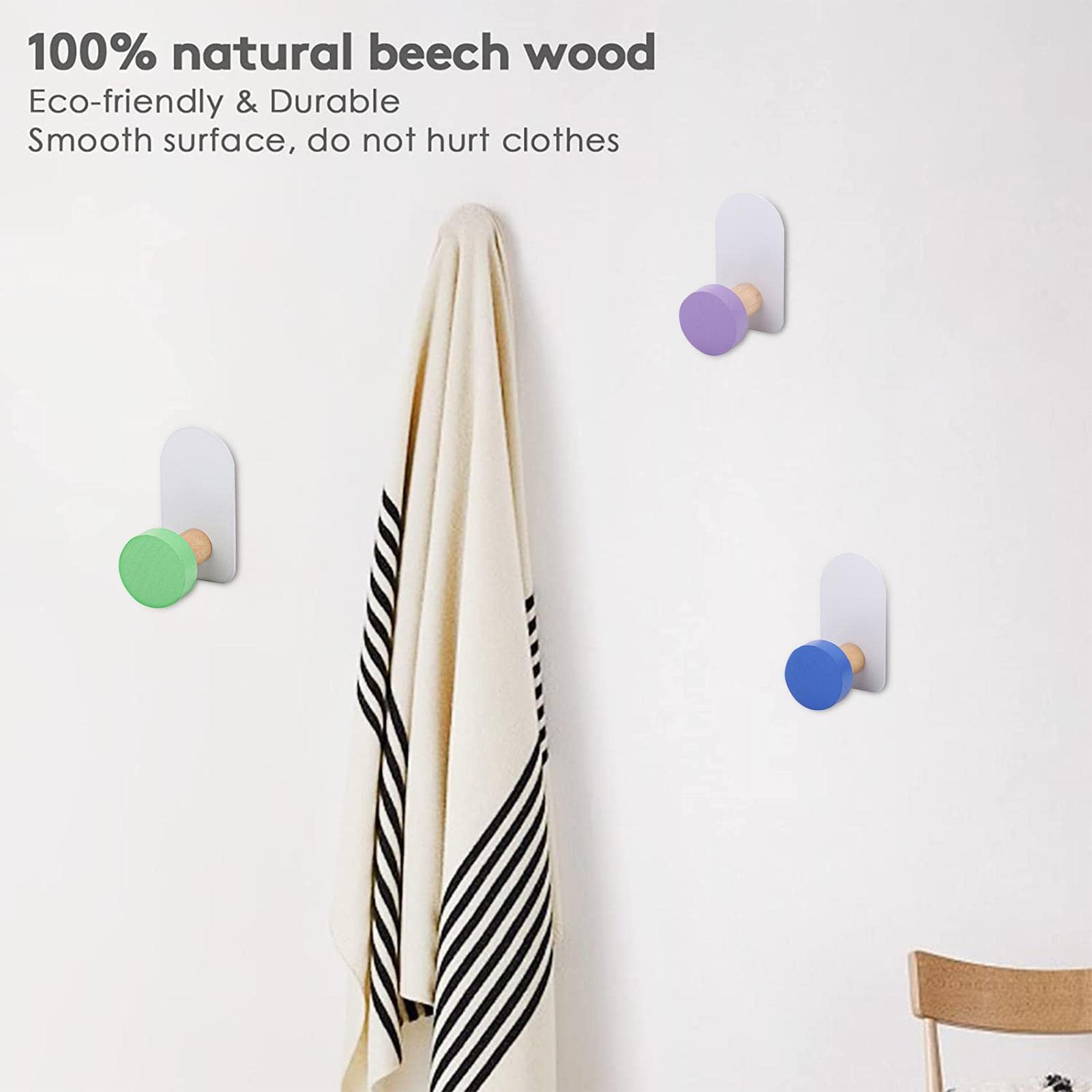 Ganci Da Parete In Legno Naturale, Stile Rustico: Perfetti Per Appendere Elastici, Sciarpe E Asciugamani In Bagno O Camera Da Letto
