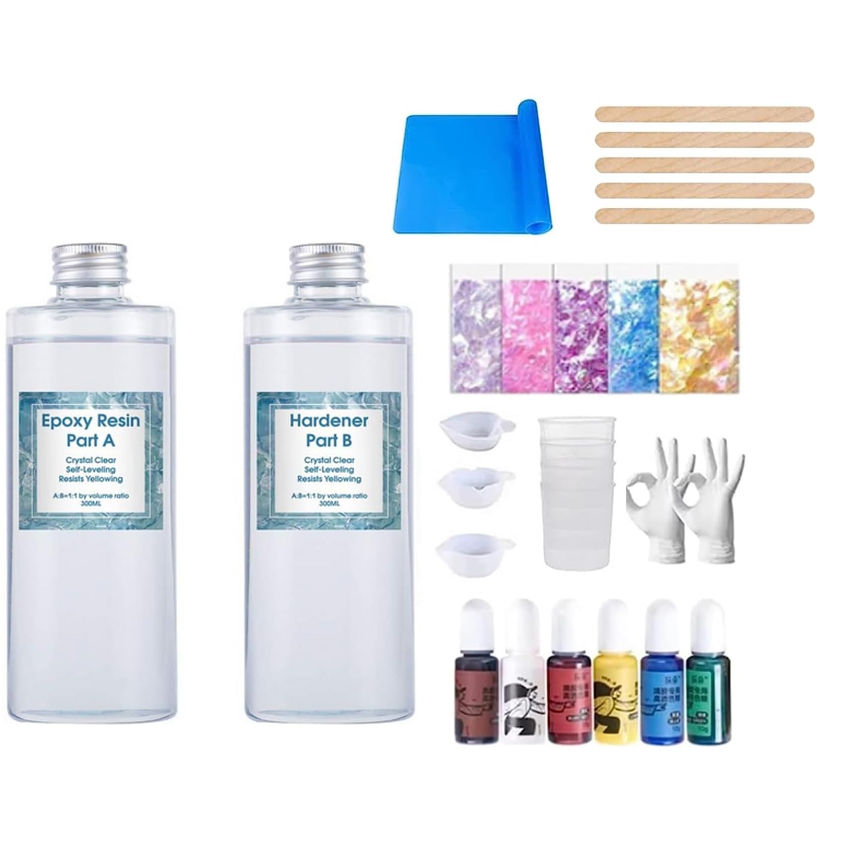 600ML A: B Resina Gioielli Making Kit Stampi in Resina Pigmento Colore