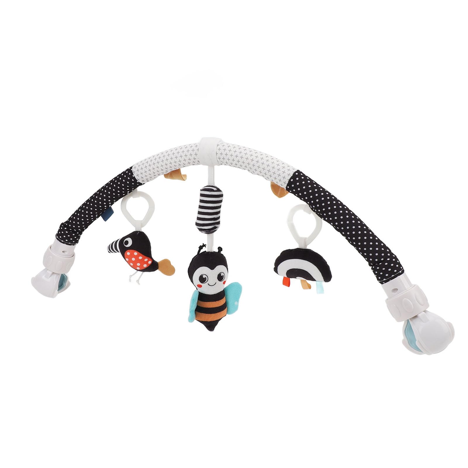Pilipane Mobile à Clipser pour Arche de bébé, Stimulant Les Sens et développant la motricité de bébé, transat pour Poussette, matériau en Peluche Doux, léger et sûr. (Abeille)