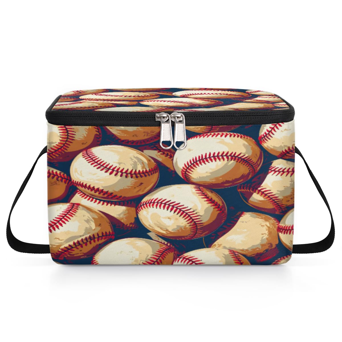 GzLeyigou Lunch Bags for Women Men 9 Cans,Baseballs Hot & Cold Food Delivery Bag Insulated Grocery Bag Insulated Lunch Box Cooler Bag for Office Work Picnic Beach