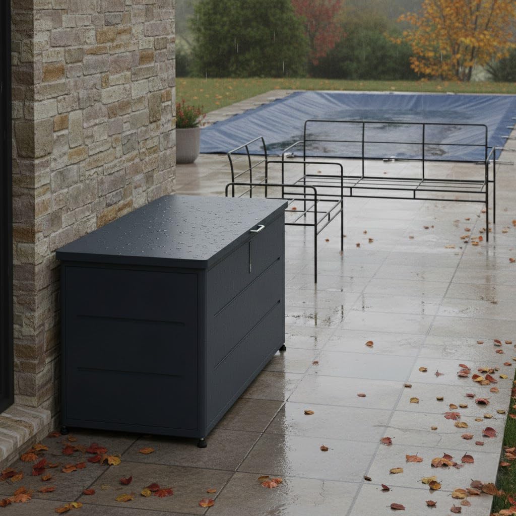 Coffre de Rangement Extérieur 460L Gris