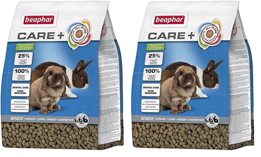 BEAPHAR – CARE+ – Alimentation Super Premium pour lapin sénior – 25% de fibres, Oméga 3 & 6 – Faible en glucides & matières grasses – Haute...