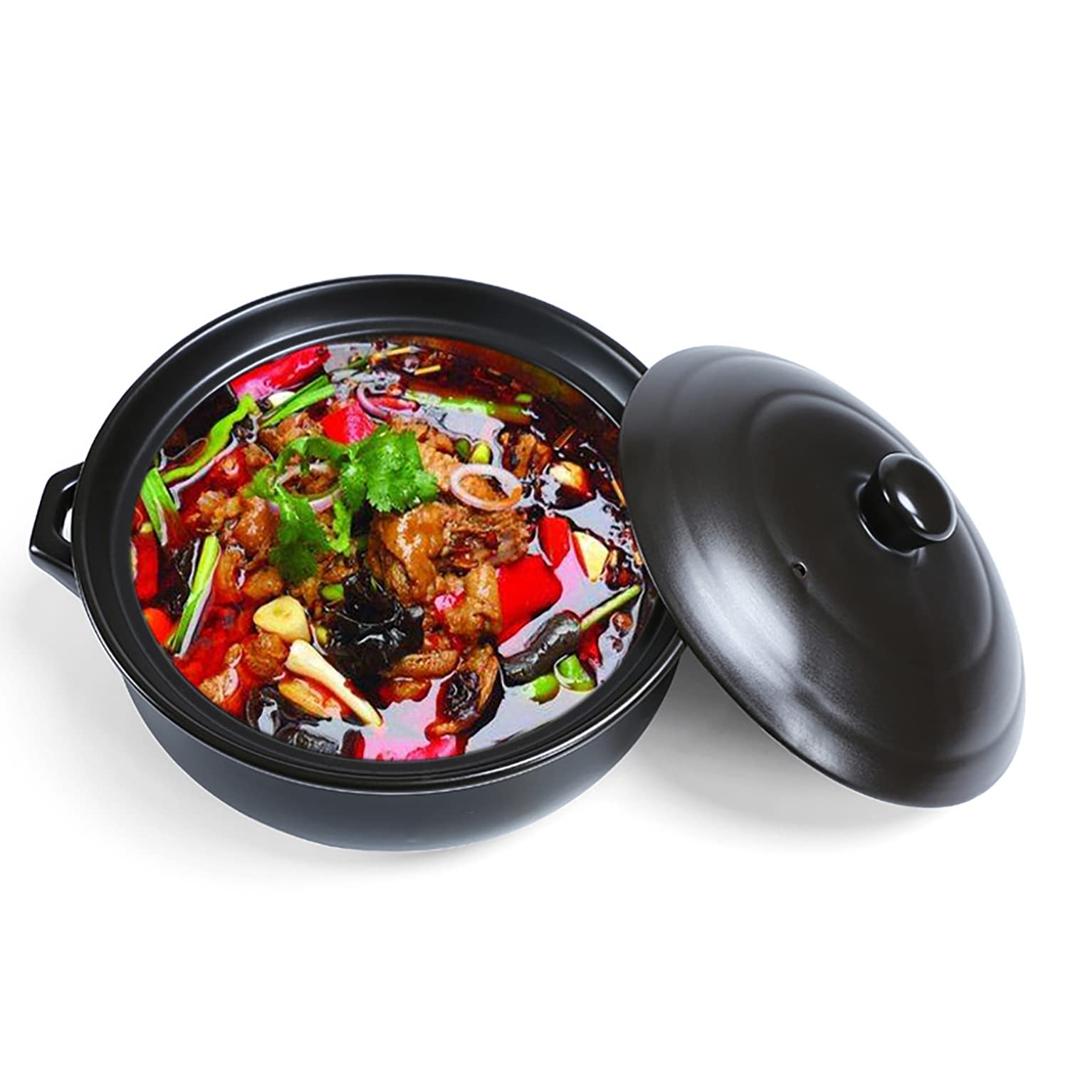 Tontopf, Keramikschüssel mit Deckel, vielseitig einsetzbar, langlebig(7300ml)