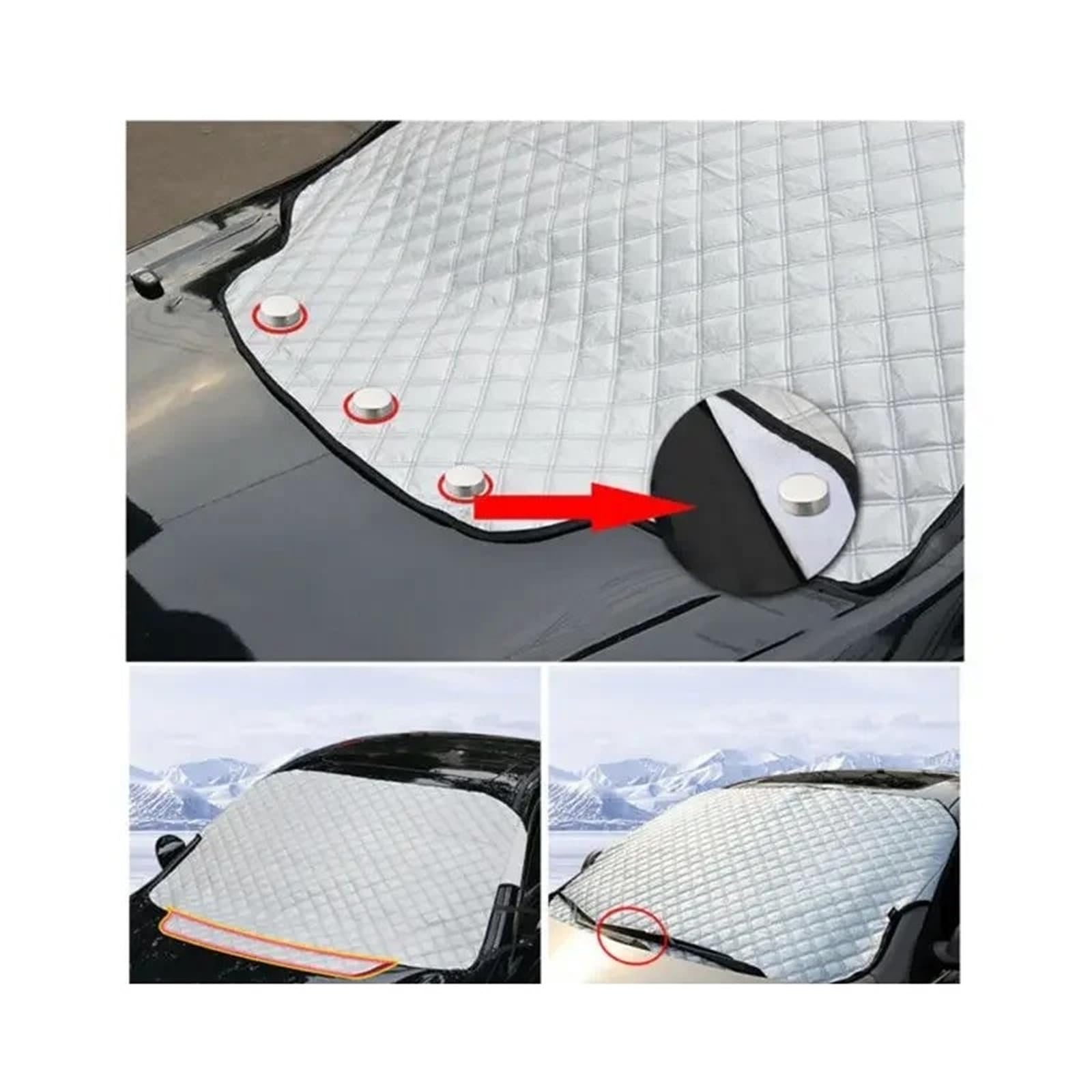 Paraneve per Auto e Protezione Solare Invernale Magnetica Copri Parabrezza Auto Inverno(193X126cm)