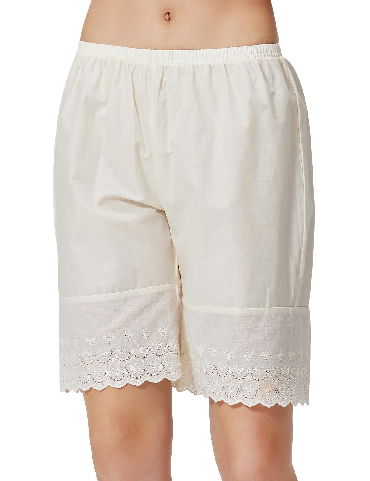 BEAUTELICATE Victoriana Bloomers Mujer Algodón Lolita Pantalones de Pijama Cortos Culotte Adornos de Encaje para Falda Vestido