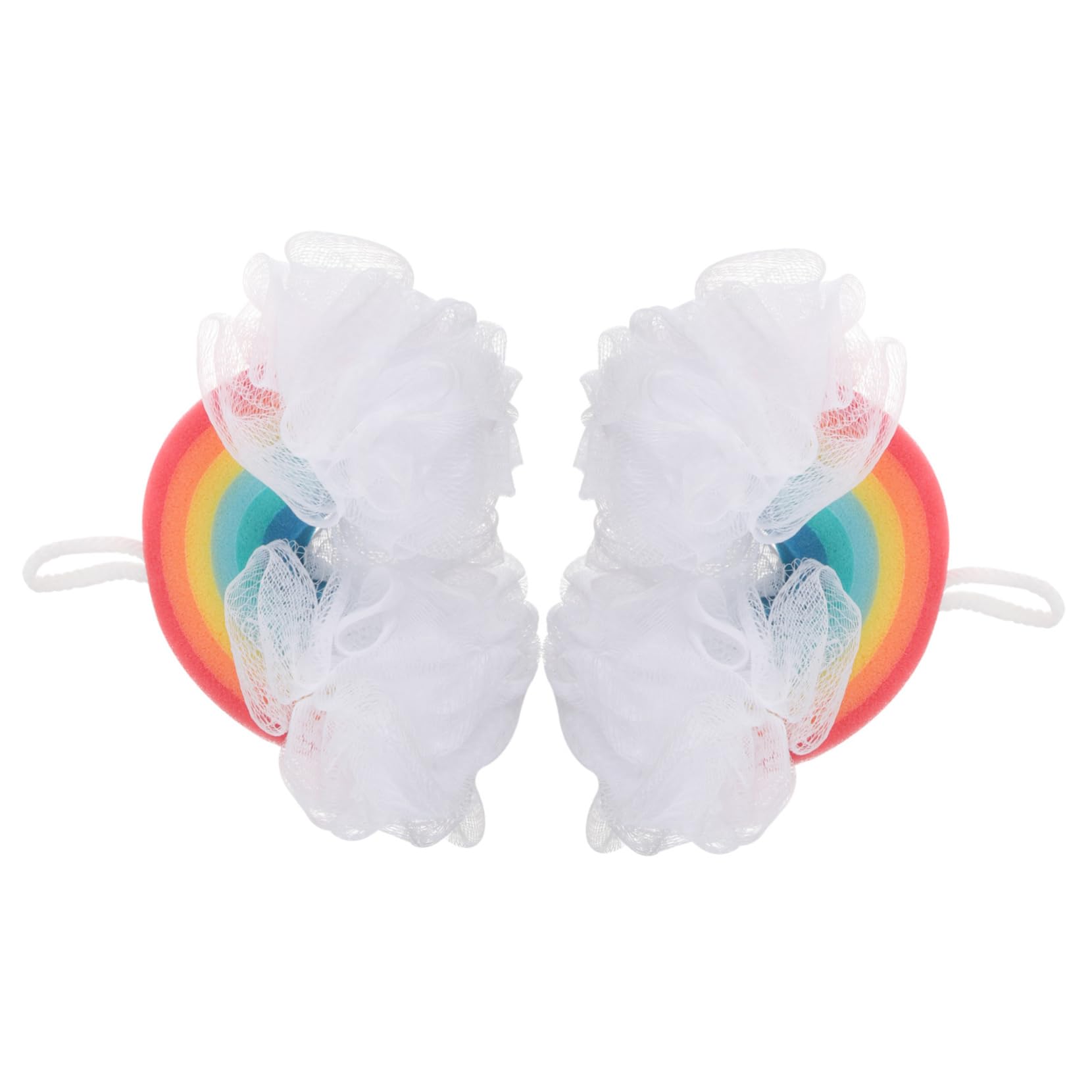 Anneome Spugna da Bagno Arcobaleno 2 Pezzi, Spugna Esfoliante Morbida per Bambini, Scrub Delicato Corpo per Bagno e Doccia, Materiale Confortevole e Portatile, per Pelle Sensibile