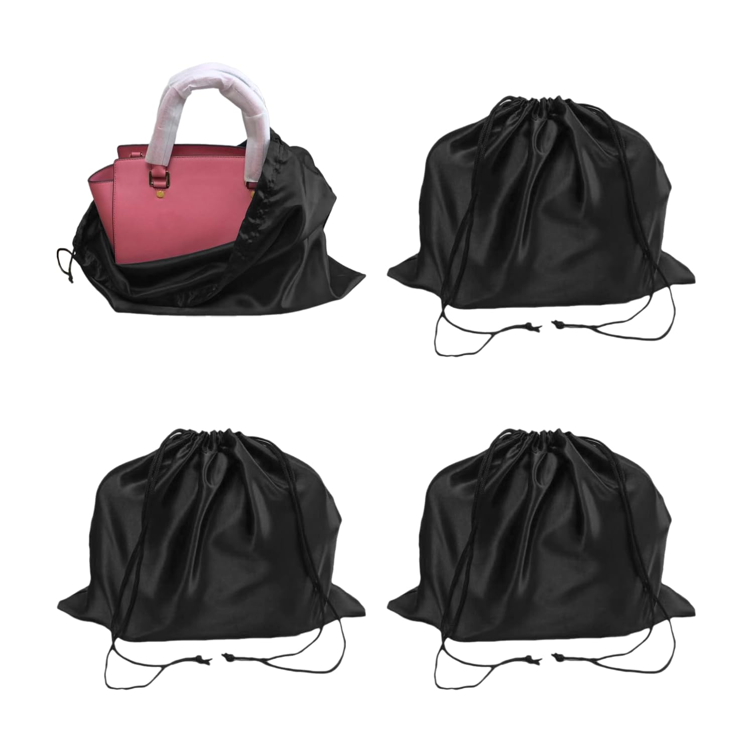 18 sacchetti per la polvere per borse in 3 dimensioni in tessuto non tessuto antipolvere con coulisse borsa trasparente per finestra antipolvere borse portaoggetti organizer (bianco