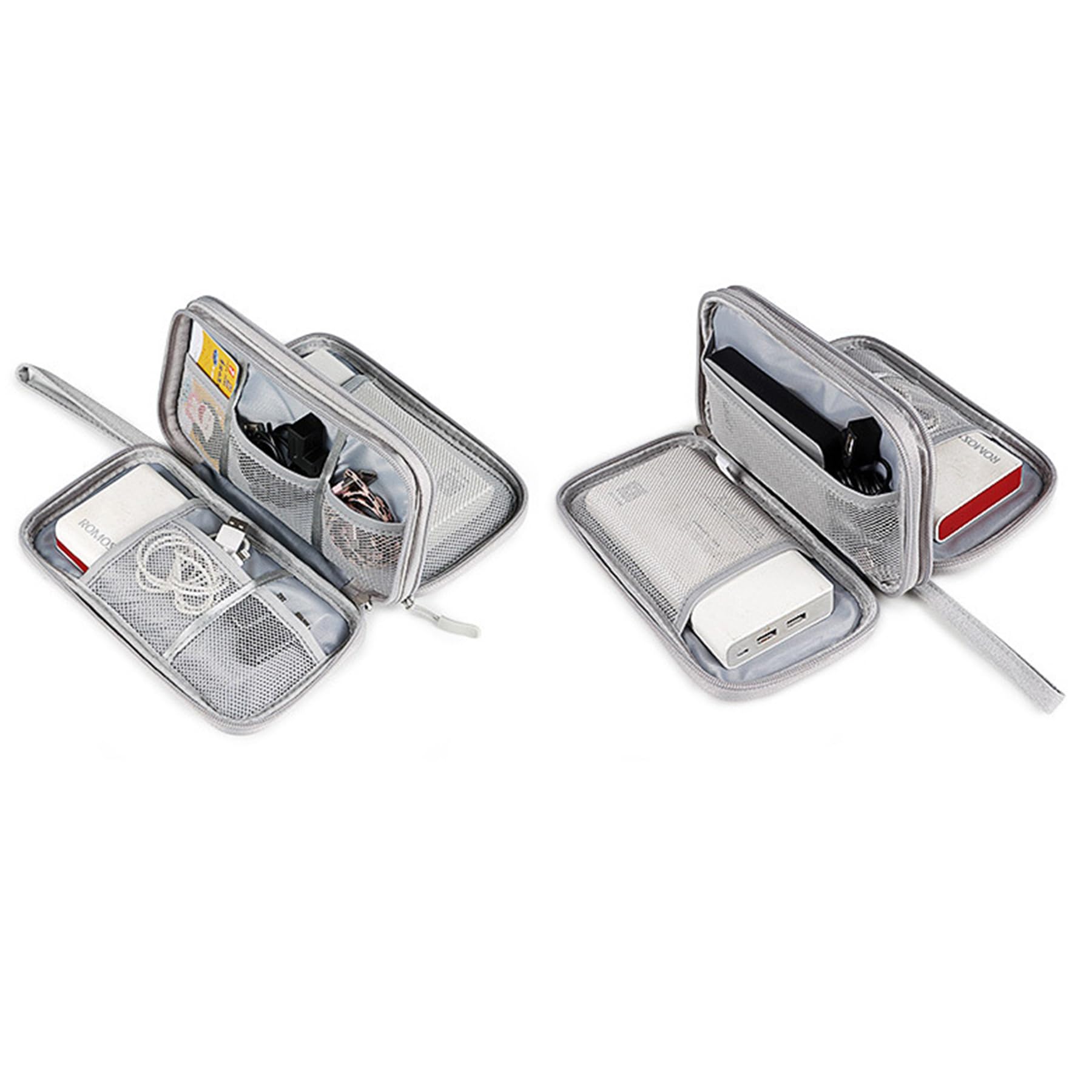 CAAORDKSO Bolsa organizadora de viaje para accesorios electrónicos, portátil, impermeable, bolsa de almacenamiento de doble capa para cable, cable, cargador, teléfono, banco de energía, auriculares,