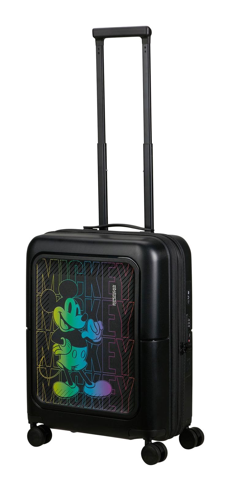 American Tourister Dashpop Disney - Bagaglio a Mano 55x40x20/23 cm, Trolley Cabina Rigido Espandibile per Ryanair & la Maggior Parte delle Compagnie, 41/47L, Mickey Neon Gradient