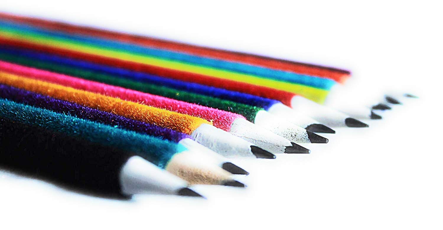 AKSHARA PENCILS Multi Color Velvet Pencils| Soft To Hold Easy To Write| Light Weight| (100)