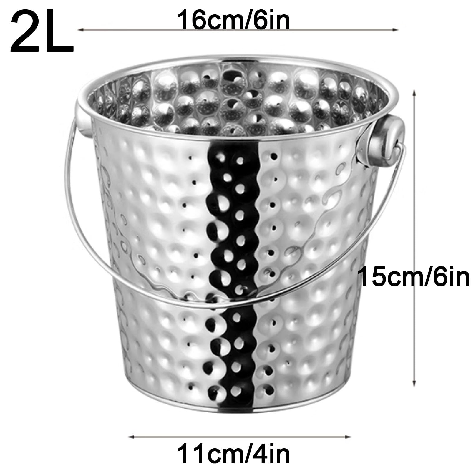 Cubo de hielo de acero inoxidable, gran tina de bebidas para fiestas, enfriador de vino y champán para enfriar bebidas en bares y eventos (16 x 11 x 15 cm)
