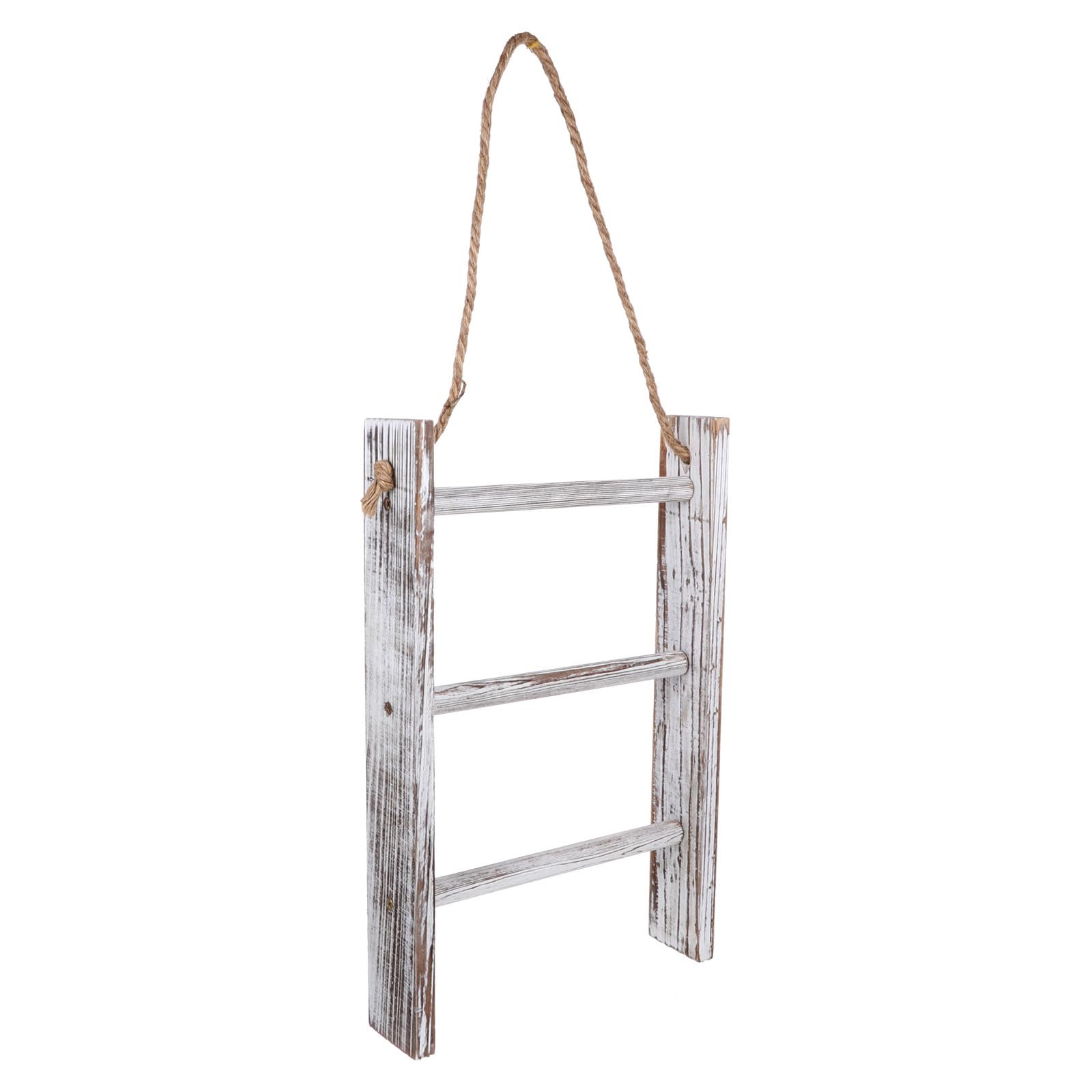 Échelle à serviettes murale bois massif rangement salle de bain 3 niveaux léger Alipis