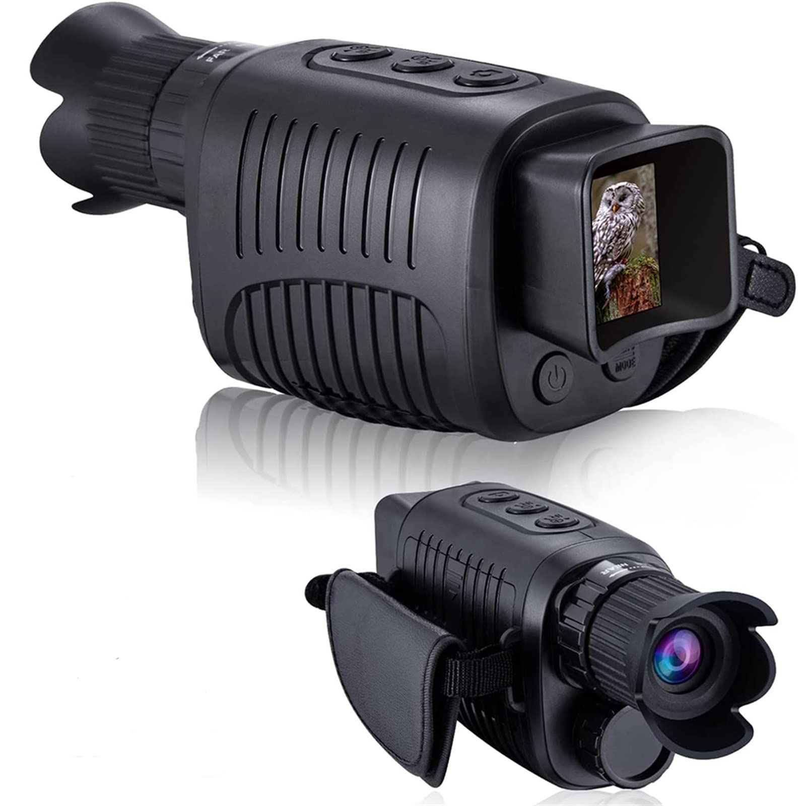 Urządzenie noktowizyjne， Monokularowy noktowizor 1080P HD na podczerwień 5x cyfrowy teleskop z zoomem zewnątrz dzień noc podwójne zastosowanie 100% ciemność 300m