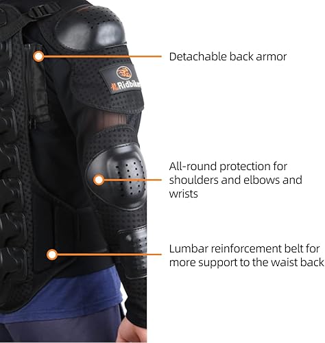 Miniatura 2 de Equipo de motocross para jóvenes, chaqueta de motocicleta con armadura, protector de pecho, equipo de equitación, protector de columna vertebral