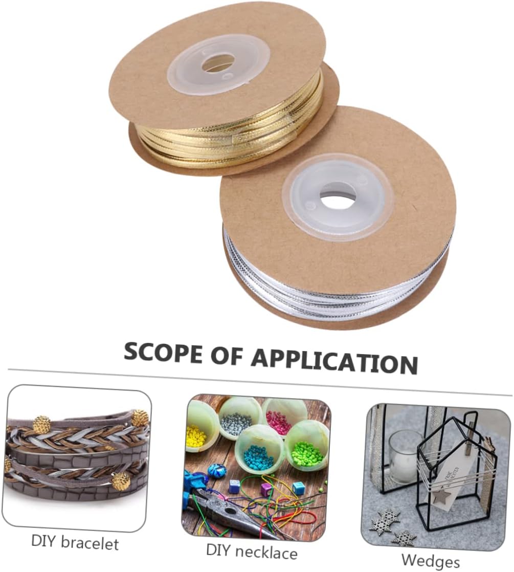 Lurrose 4pcs Round Leather Necklace Cord Stretchy String for Bracelets Craft Kit Yarn for Jewelry