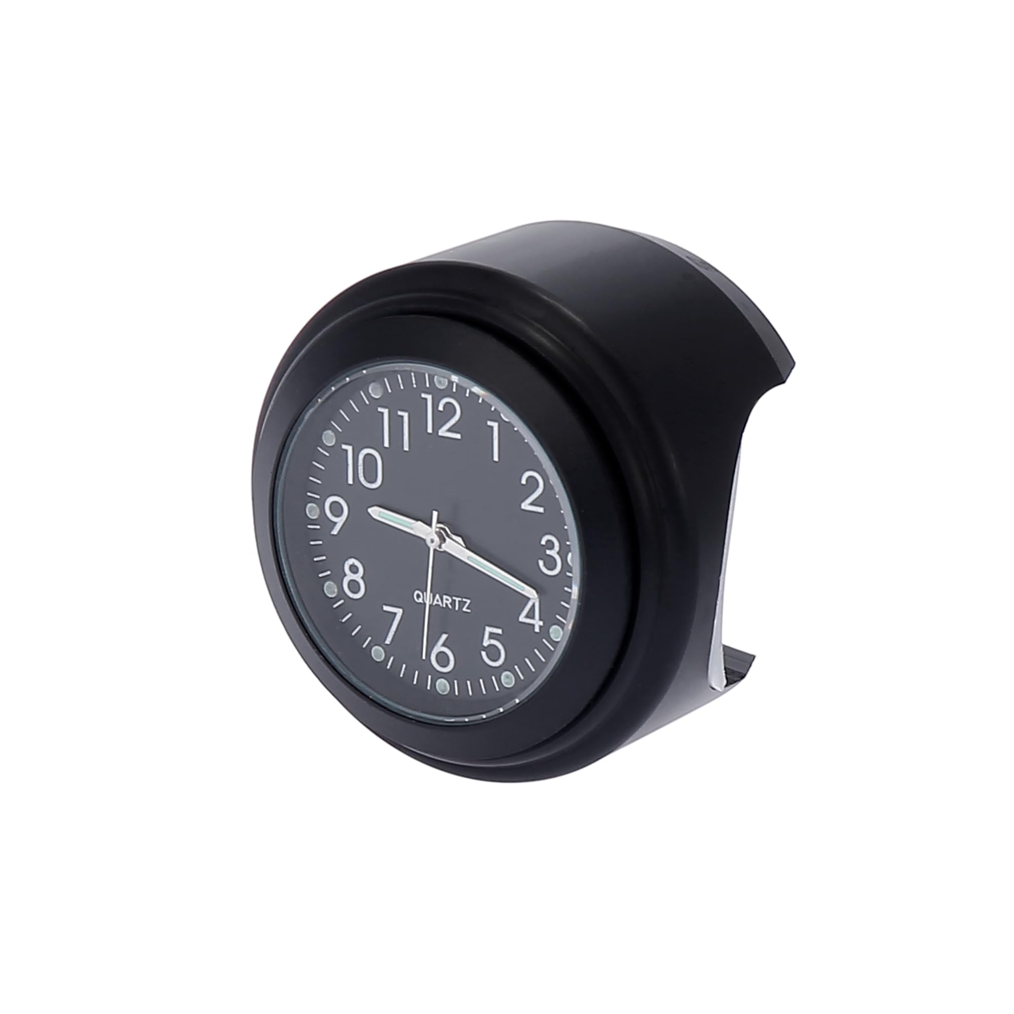 F FIERCE CYCLE 22-25mm 7/8" to 1" Motorcycle Handlebar Mount Watch Dial Clock Set with Anti-Skid Pad Wrench Universal Waterproof Black