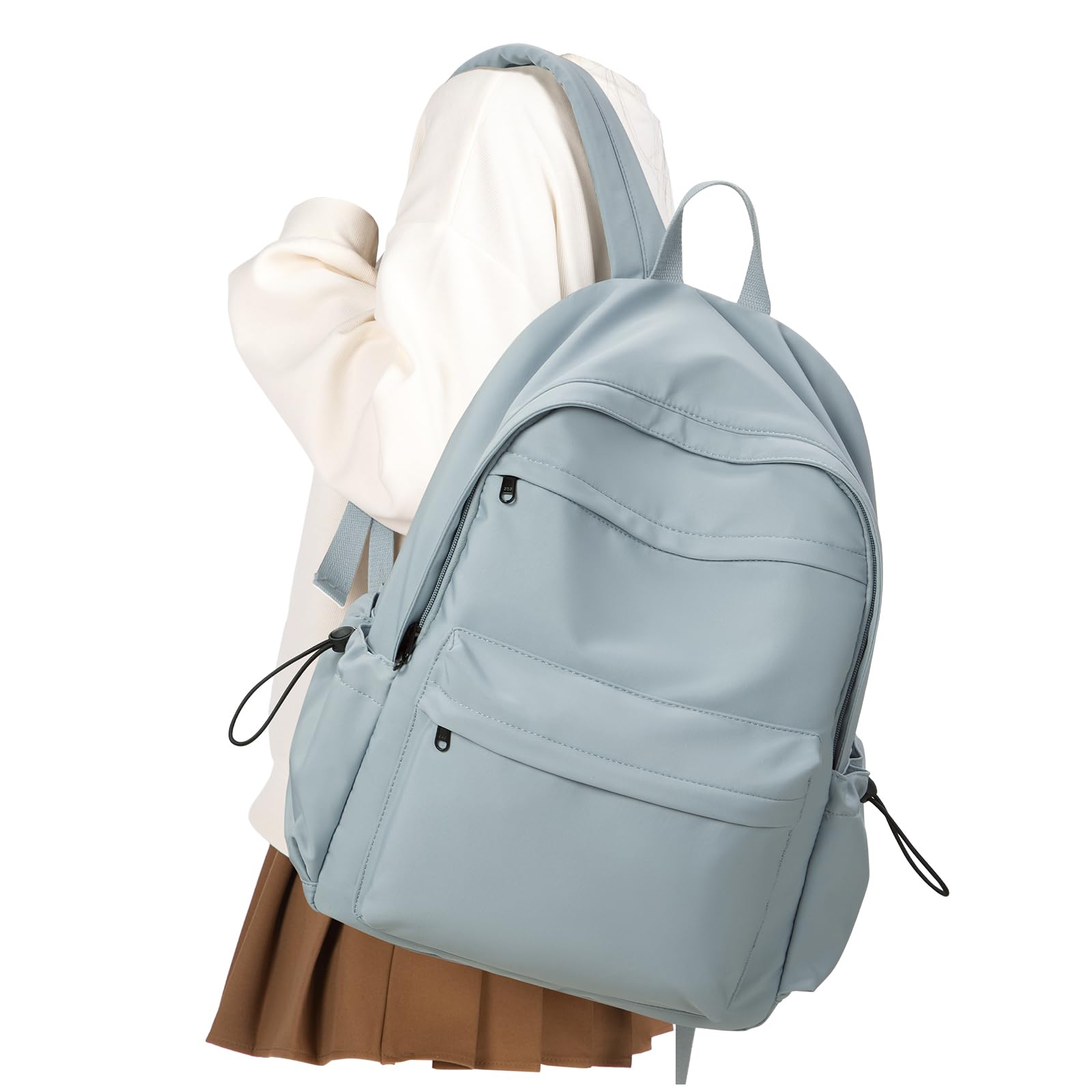 VGCUB School Backpack Waterproof Cute Aesthetic Simple High School Bag Lightweight Travel Casual Bookbag for Middle Girls Boys College Basic Teen