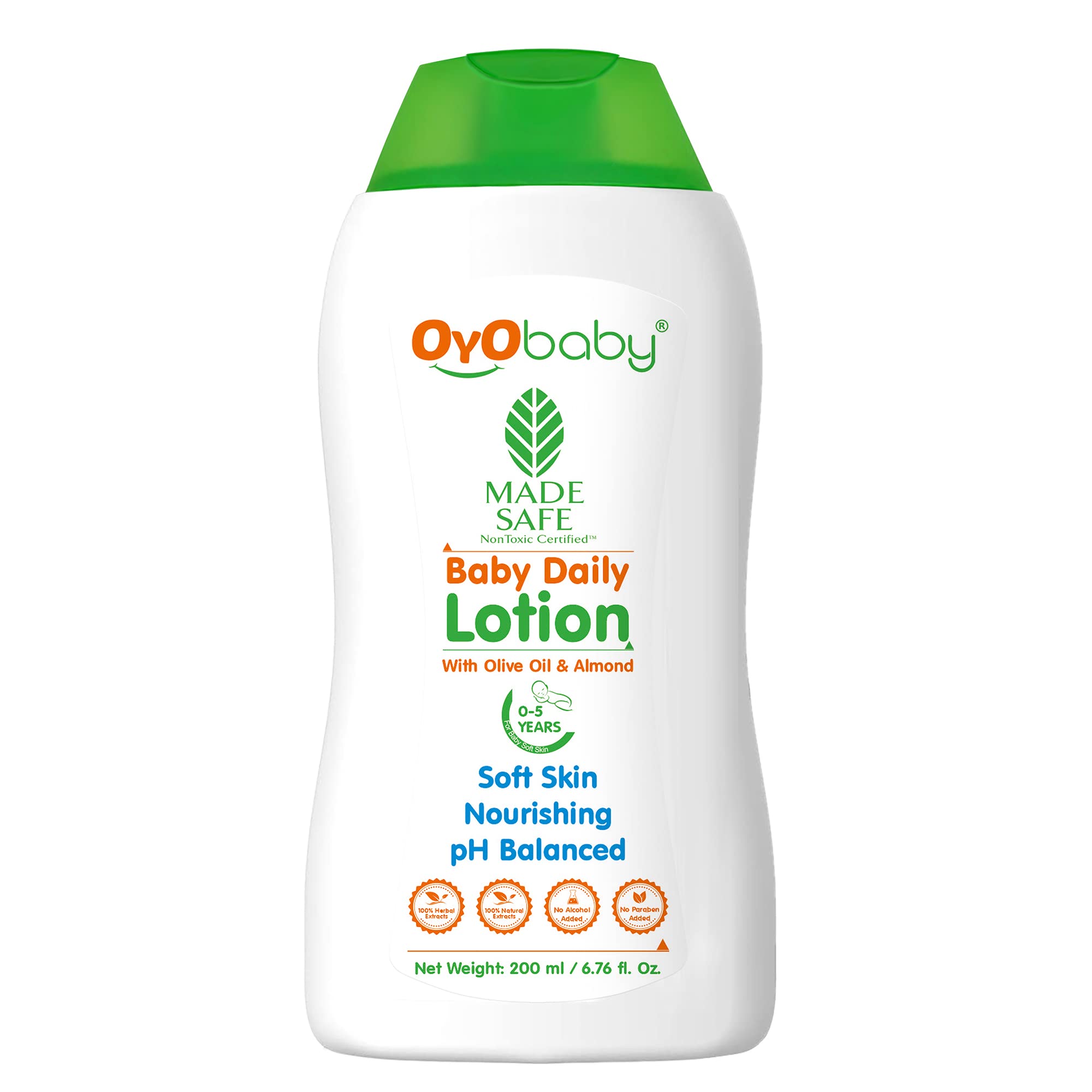 OYO BABY Baby Lotion for New Born Babies - 200ml with Olive Oil & Almond | Gentle Baby Lotion for Baby's Soft Skin | Body Lotion for Kids | Hypoallergenic, No Sulphates, No Parabens-image-9