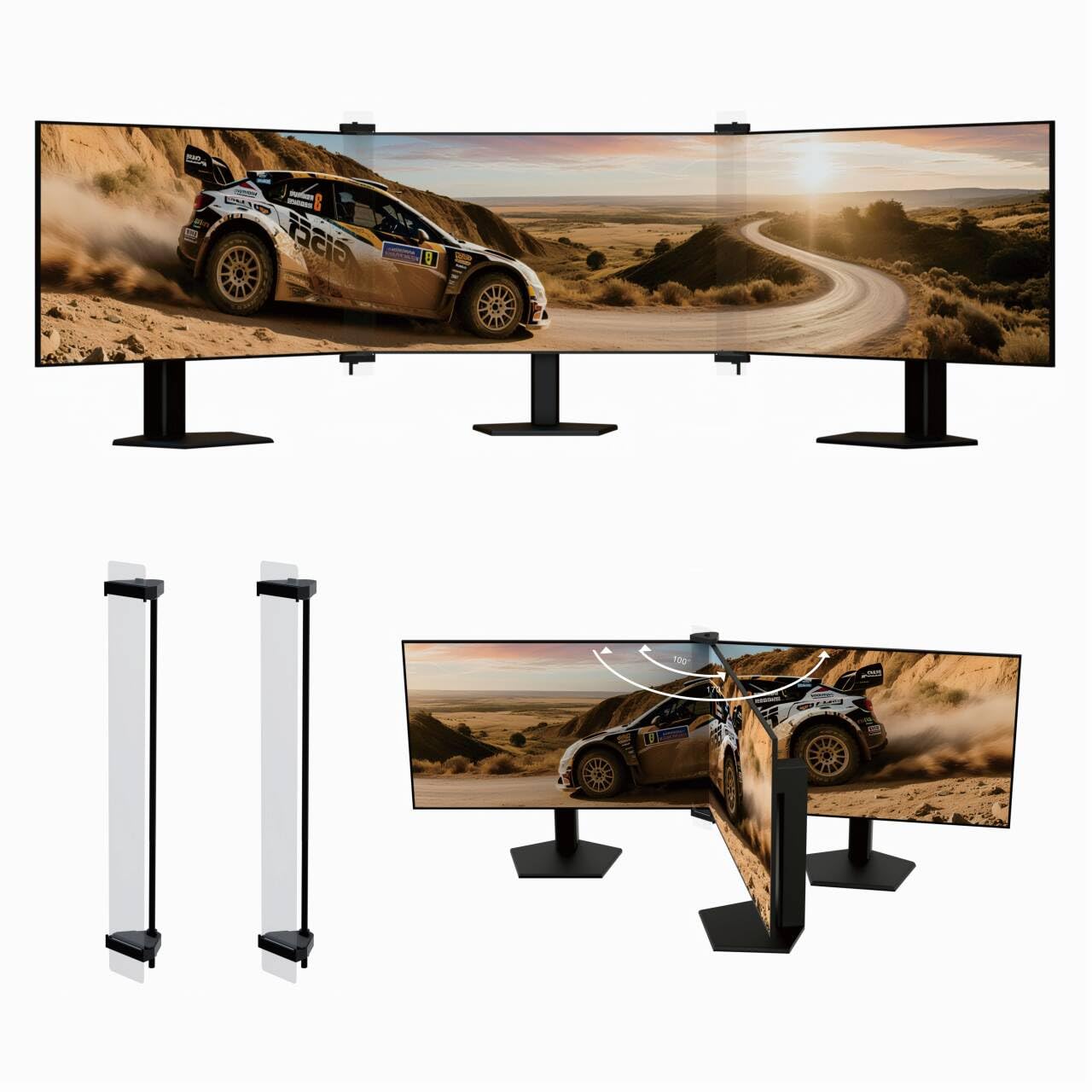 Photo 1 of ZGRG Bezel Free Kit for 24"-32" monitor; Triple monitor Bezel Free Kit; ultrawide monitor kit (Set of 2)