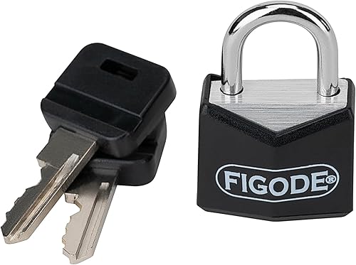 Miniatura 2 de FIGODE Candado pequeño y ligero con llaves grandes, cerradura de aluminio cubierta negra, 34 pulgadas de ancho, candados de equipaje para maleta,