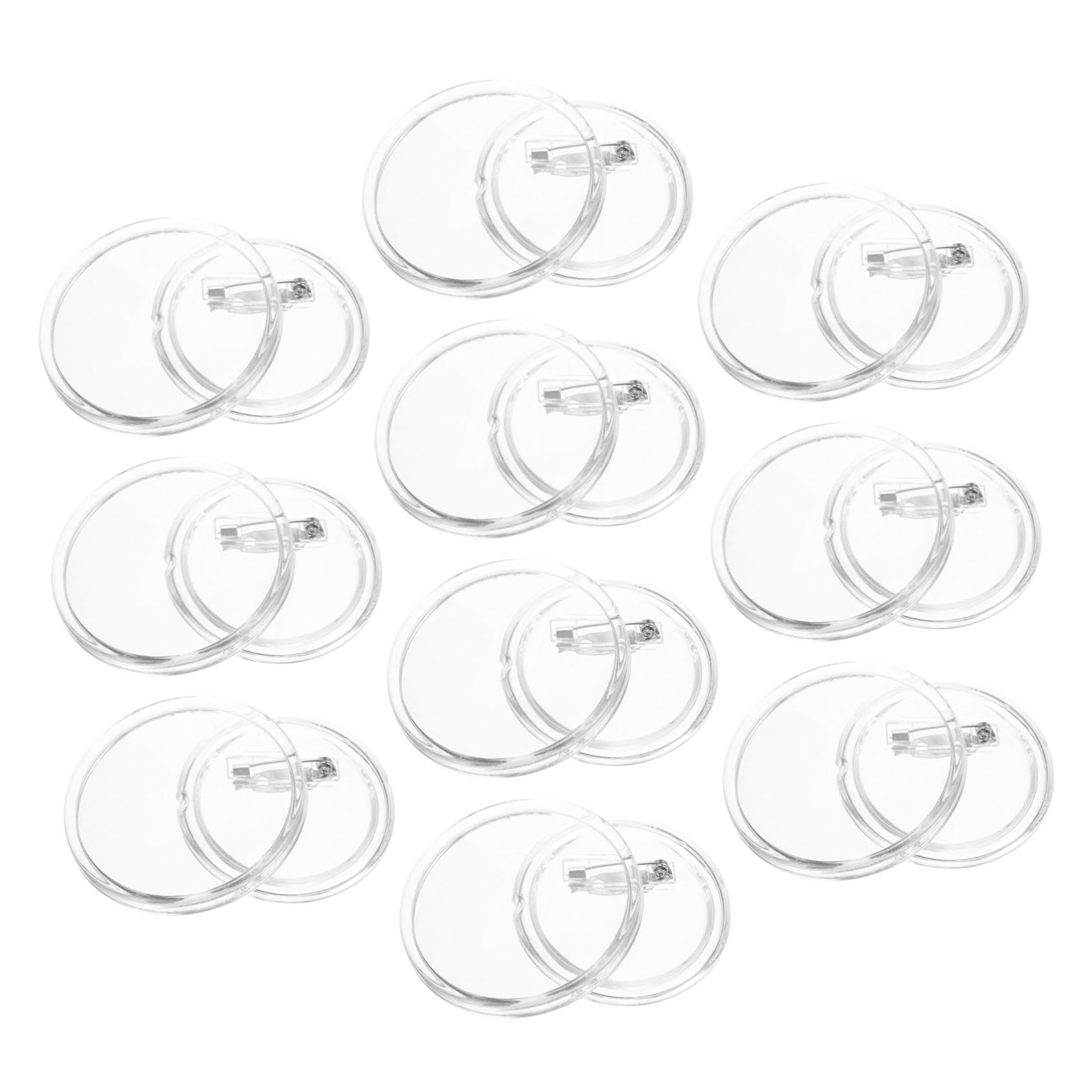 NUOBESTY 5 Sätze Acrylabzeichen Ausziehbare Ausweishalter Knöpfe Zum Gestalten Tasten Zubehörknöpfe Druckknopf Set Kleidungsknopf Knopfnadeln Leere Metallabzeichen Weiß 10 Stück * 5