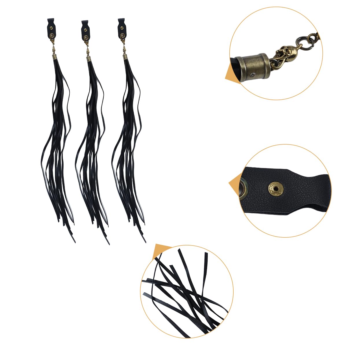 1 paio di copri-impugnatura universale per manubrio in pelle PU per moto, freno e frizione, con nappa, accessori decorativi per moto