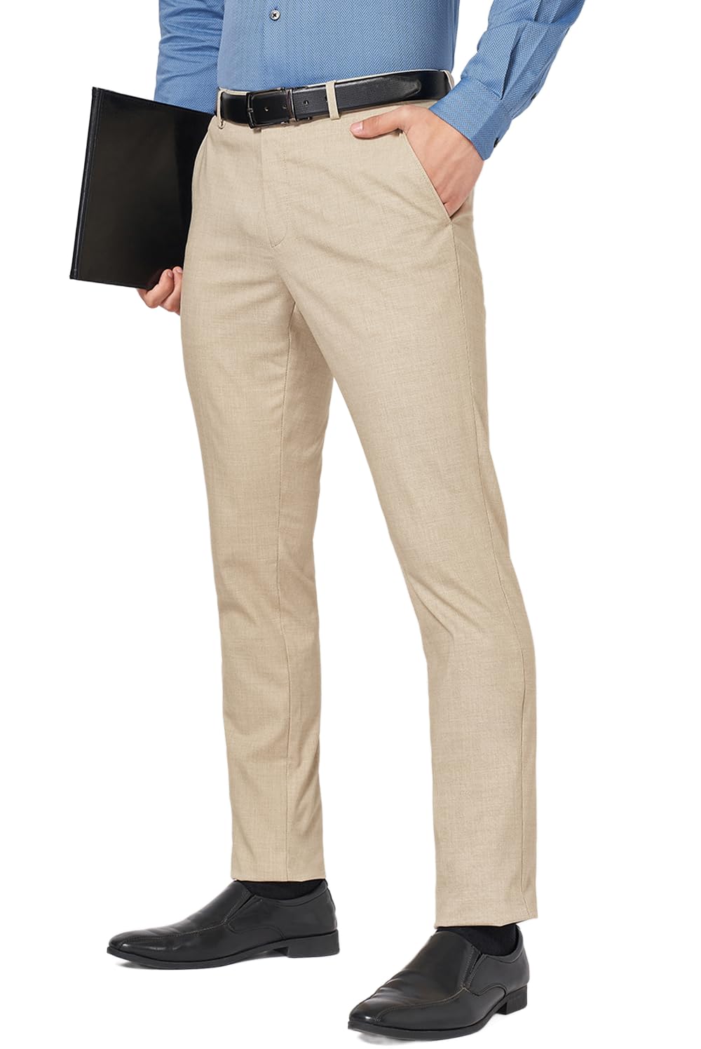 peregrine by pantaloons Men's Mid Rise Ultra Slim Fit Pants-picture-32