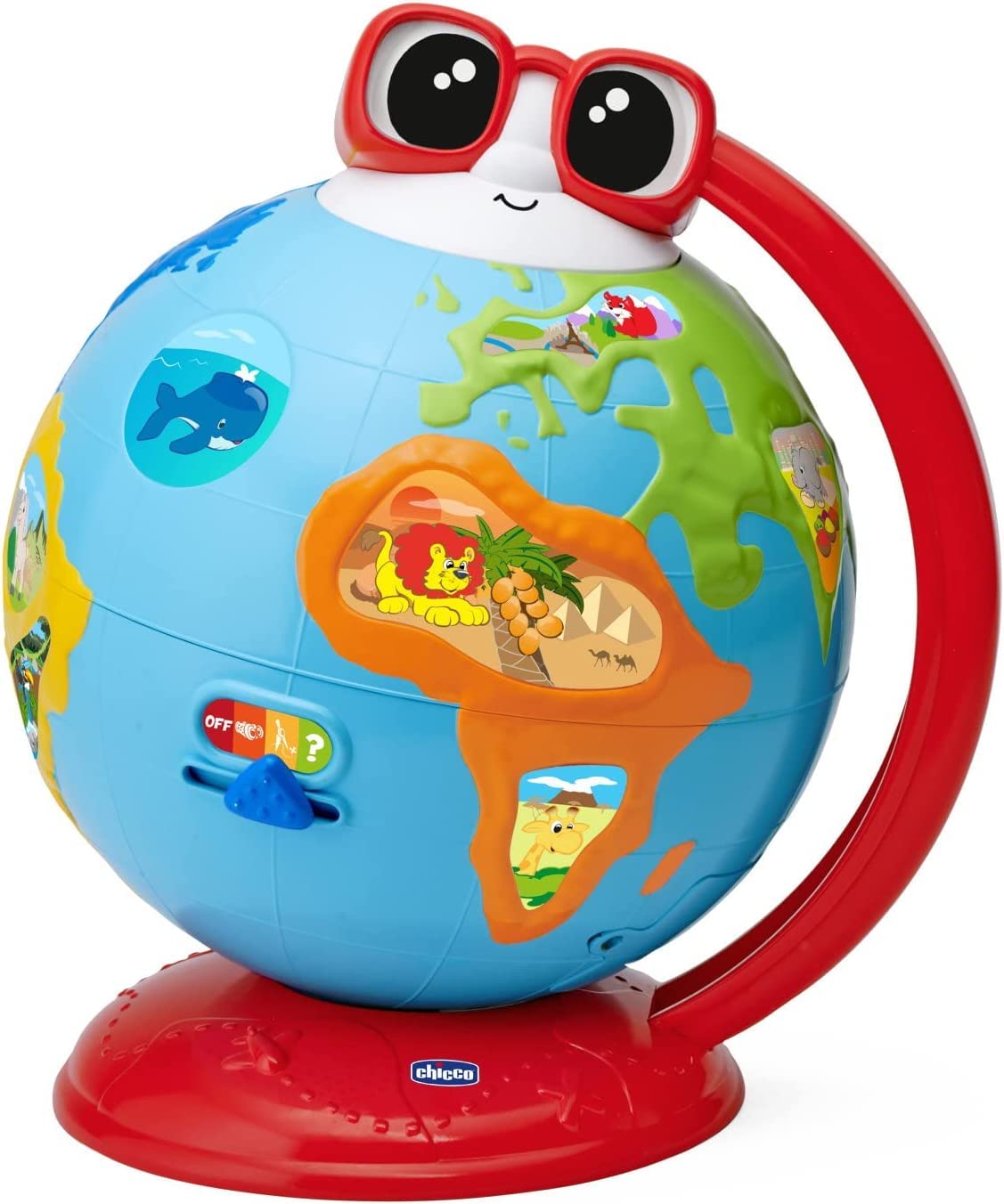 Chicco Juego Dante El Globo Parlante, Globo Educativo e Interactivo para Aprender Geografía, 3 Modos de Juego con Frasi, Quiz y Canciones en la Tierra, Inspirado en el Método Montessori, 2-6 Años