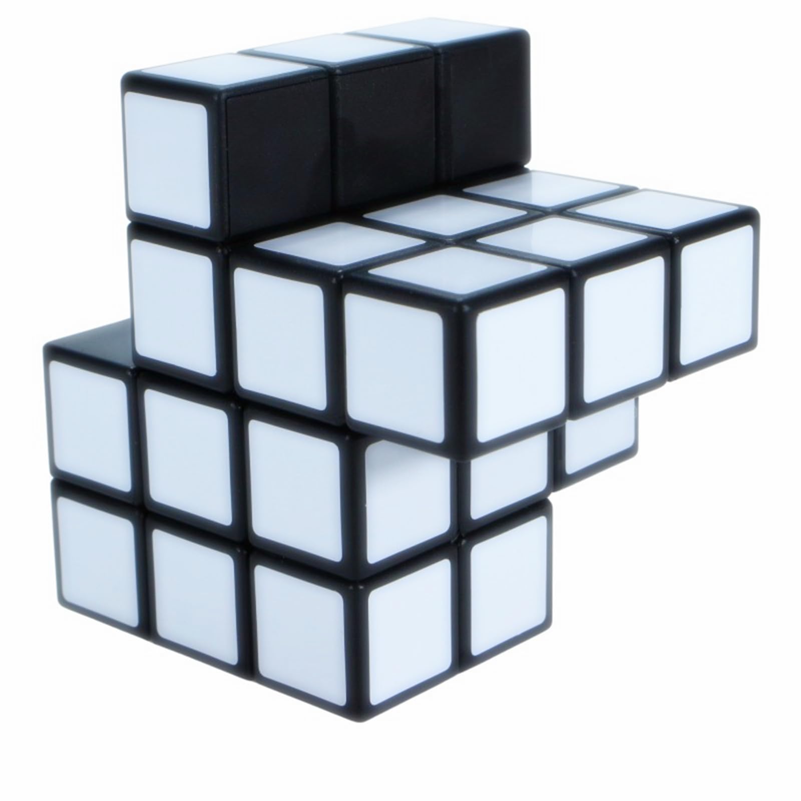 Cuberspeed Blanker Cube Mirror 3x3 with an Offset core and Bandaged Pieces Silver Color Puzzle