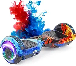 Hoverboard 6,5” com Bluetooth e Iluminação LED, Patinete Elétrico de Equilíbrio para Crianças e Jovens Dança do Gelo e Fogo