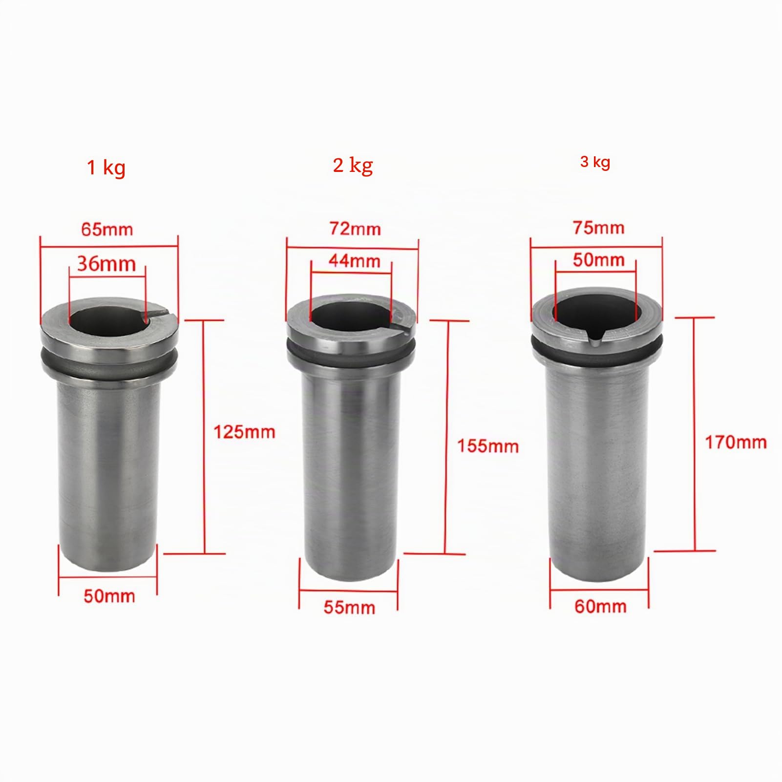Hochreiner Graphittiegel, 1 Kg / 2 Kg / 3 Kg Graphittiegel Metallschmelzender Barrenform für Gold Silber Messing Aluminiumofen Gießen Schmuckwerkzeuge(3kg)