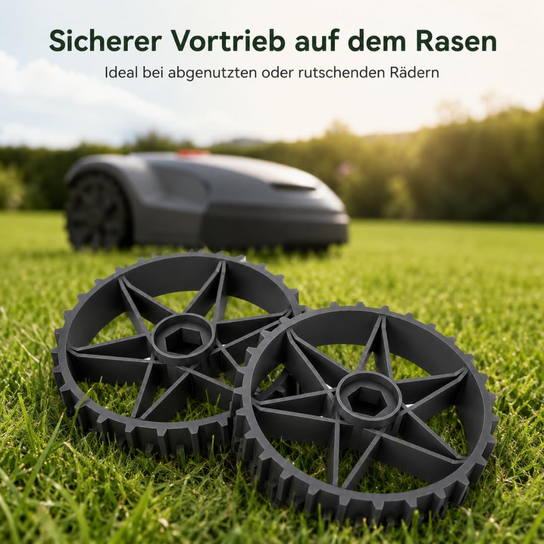Juego de 2 ruedas motrices compatibles con Gardena R38Li R40Li R50Li R70Li R80Li Husqvarna Automower 105/305 / 308 ¡Más agarre!